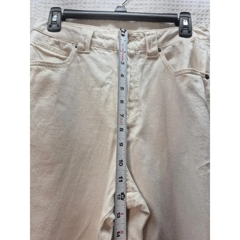 Fourth + Bay denim jeans womens size 4 white straight leg relaxed fit 7232 - Picture 5 of 8